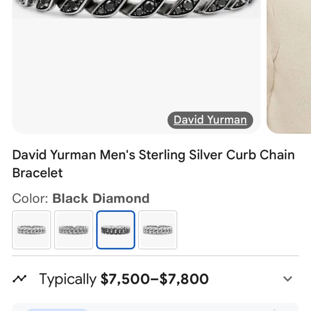 David Yurman Silver Bracelet with Black Accents
